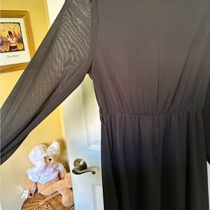 Elegant Black Long-Sleeve Women’s Dress